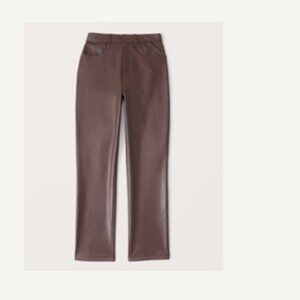 Abercrombie Curve Love Vegan Leather 90s Straight Pants
